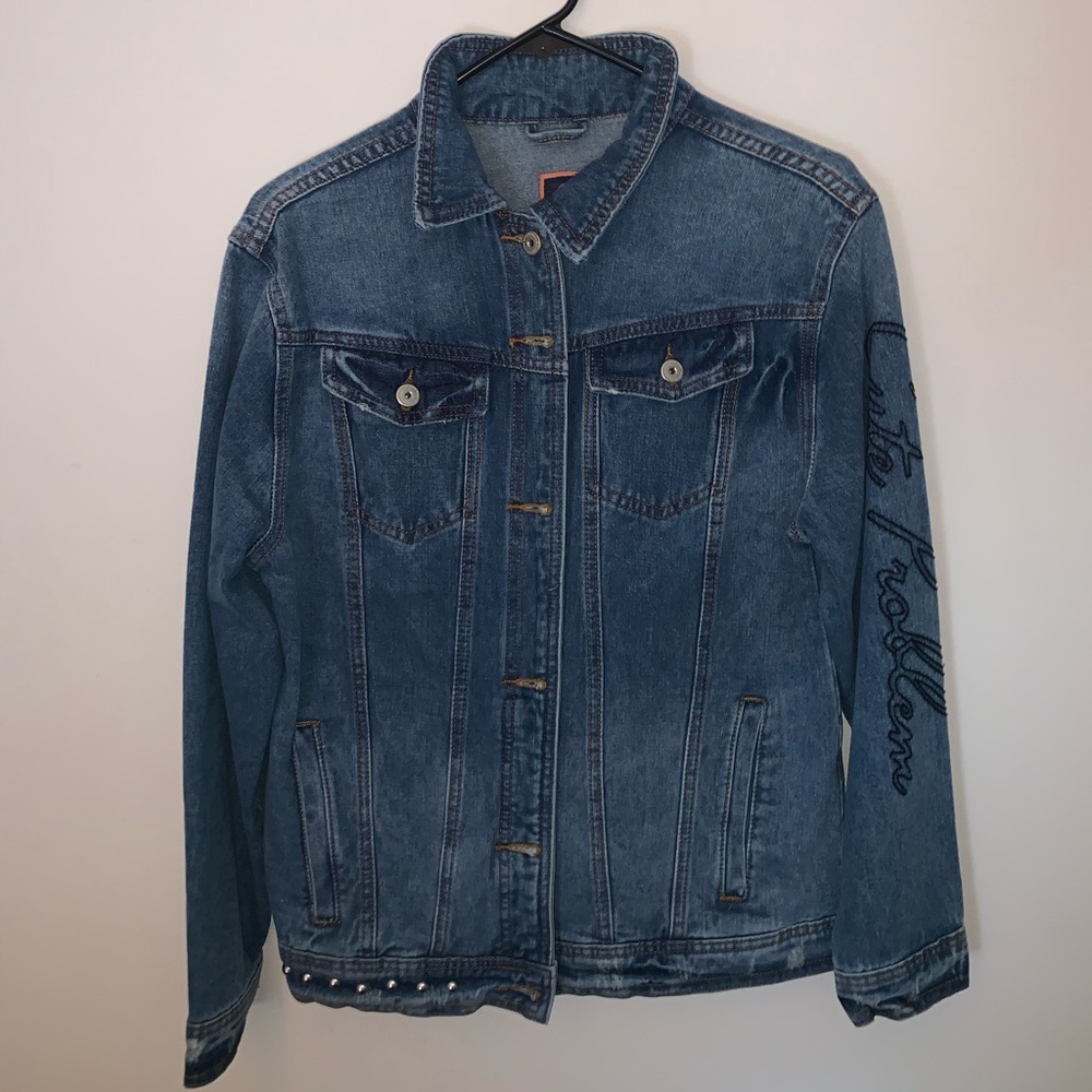 denim jacket. size small but is oversized.